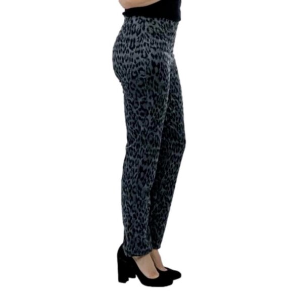 NEW Kim & Co Blue Leopard Stretch Skinny Pants Size XXXL (bin 1V) - Picture 4 of 4